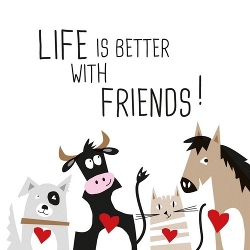 20 Napkins With Friends - Animal friends from the farm 33x33cm