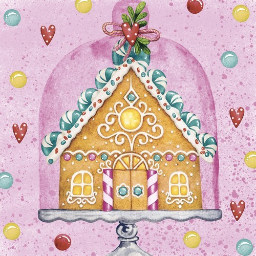 20 Servietten Gingerbread House - Feinstes Lebkuchenhaus 33x33cm