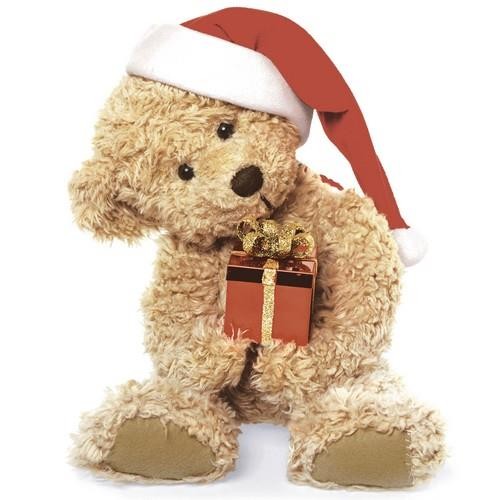 20 Servietten Cute Xmas - Weihnachtsbär mit Geschenk 33x33cm