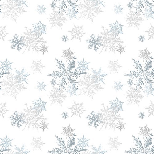20 Napkins Magic Ice Crystals - Fine snow crystals silver 33x33cm