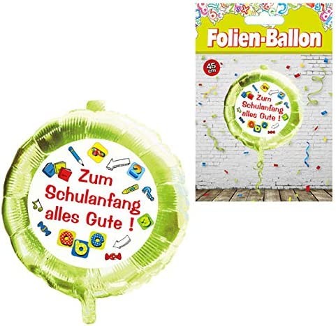 Folien-Ballon Schulanfang für Luft oder Helium ca. 45cm