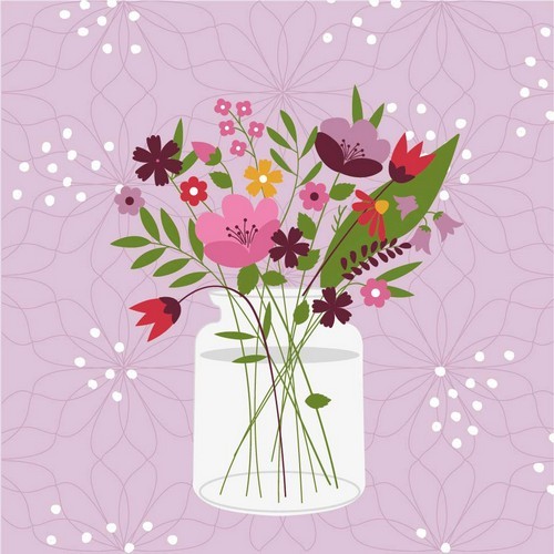 20 Servietten Charming Vase - Liebevolle Blumenvase 33x33cm