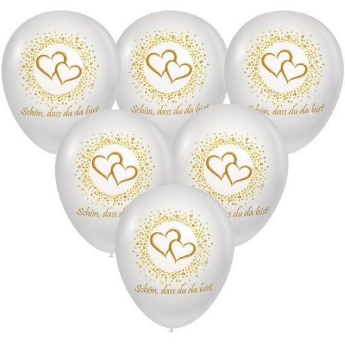 10 Ballons Cute Golden Hearts - Goldene Herzen Ø27cm