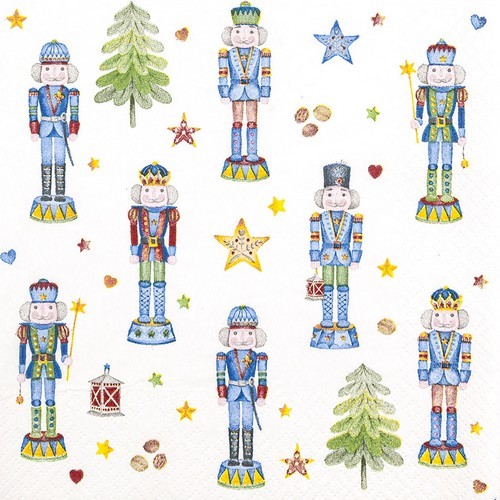 20 Servietten Nutcrackers - Nussknacker und Bäume 33x33cm