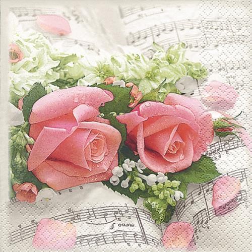 20 Servietten Flower Symphonie - Blumen-Symphonie 33x33cm