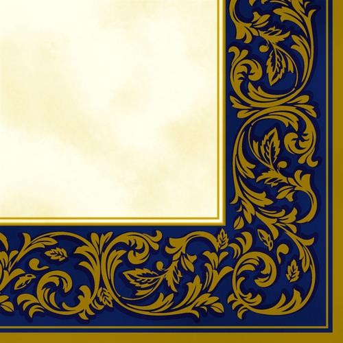 Maki Servietten Rococo Pattern blue 33x33cm