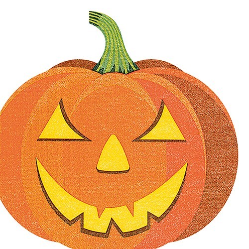 12 Servietten gestanzt Halloween Pumpkin - Halloween-Kürbis 33x33cm