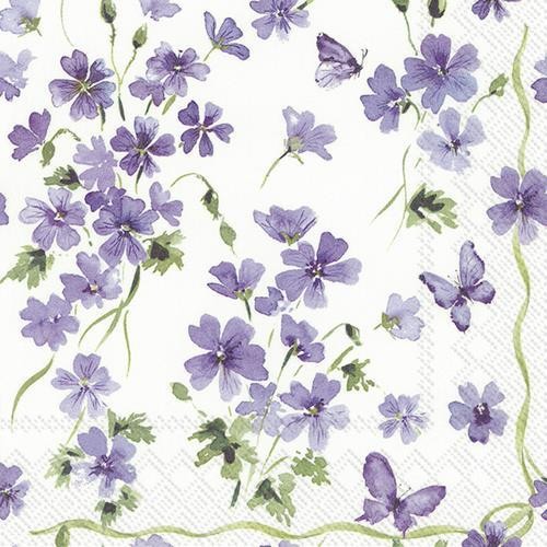 20 Servietten Purple Spring - Frühling in Flieder 33x33cm