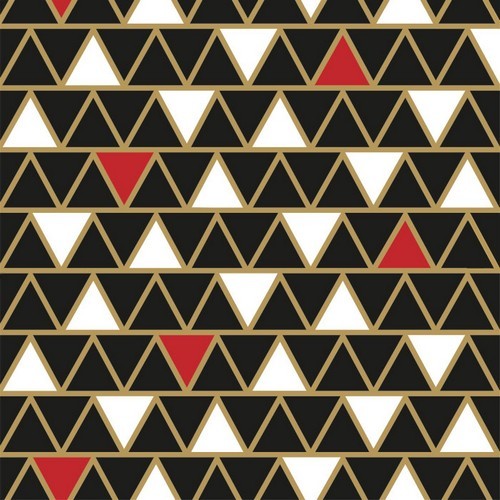 20 Servietten Louvre - Triangel-Muster schwarz 33x33cm