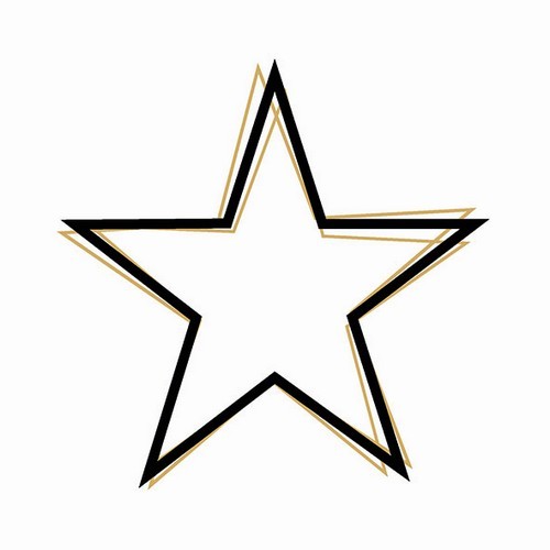 20 Servietten Star outline black - Sternkontur schwarz-gold 33x33cm