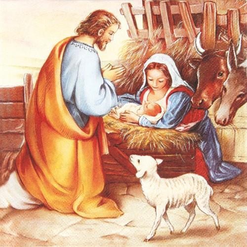 20 Servietten Jesus is born - Geburt Jesu 33x33cm
