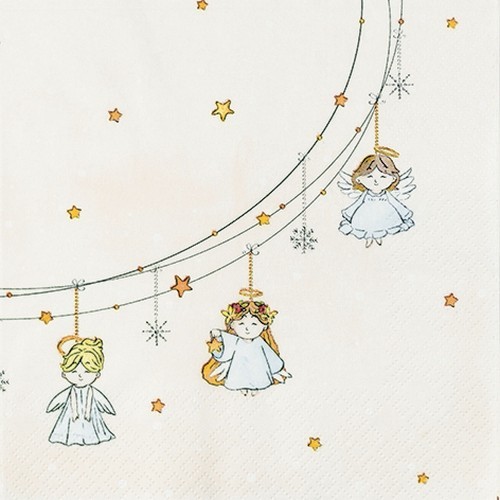 20 Servietten Little Angels - Kleine Engel mit Sterne 33x33cm