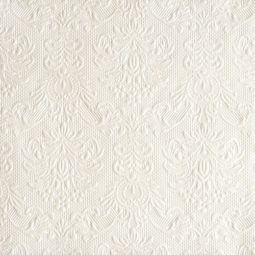 15 geprägte Servietten Elegance Pearl white 33x33cm