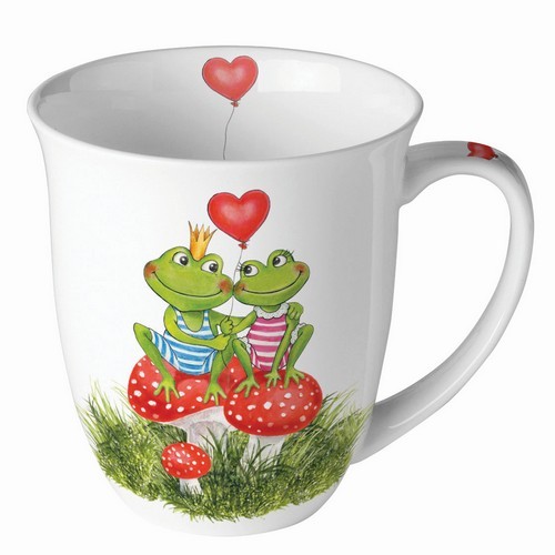Tasse aus Porzellan Frogs in Love - Verliebte Frösche 0,4L, Höhe 10,5cm