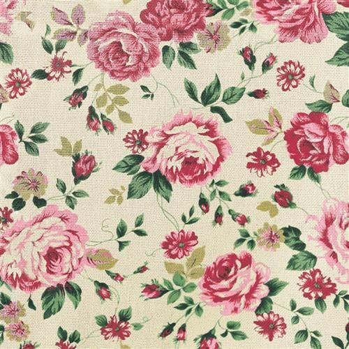 20 Napkins Rose Fabric - Rose pattern with leaves 33x33cm
