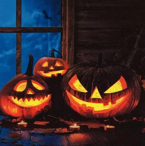 20 Jack O'Lantern napkins - Scary pumpkin family 33x33cm