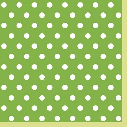 20 Servietten Green Dots II - Mittlere Punkte grün 33x33cm