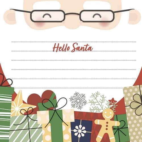 20 Servietten Hello Santa - Brief an Weihnachtsmann 33x33cm