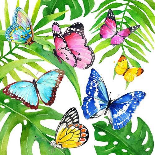 PPD Servietten Tropical Butterflies 33x33cm