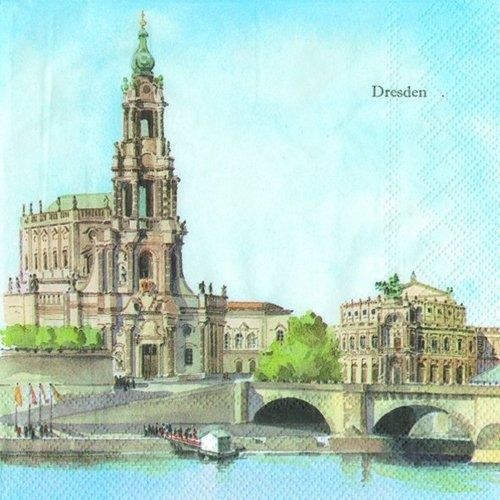 20 Servietten Dresden – Stadtansicht von Dresden 33x33cm