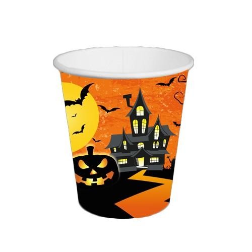 10 Pappbecher Spooky Halloween - Halloween gruselig 0,2l, H8,8 x Ø7cm