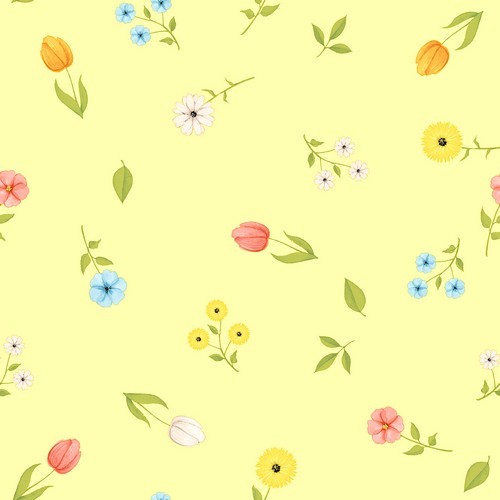 16 Servietten geprägt Moments Small Flowers - Frühlingsblumen mini 33x33cm