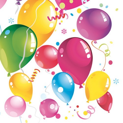 20 Servietten Party Ballons - Luftballons in allen Farben 33x33cm