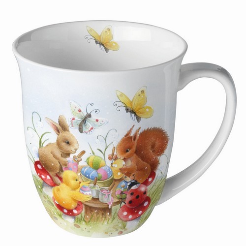 Porcelain mug Painting Class - Painting class for animals 0.4L, height 10.5cm