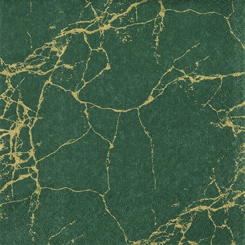 20 Napkins Royal Marble dark green - marble with structure dark green 33x33cm