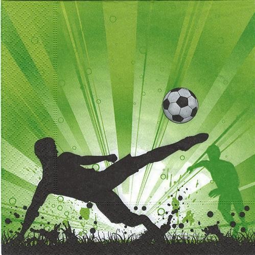 20 Servietten Soccer mania - Fußball Euphorie 33x33cm