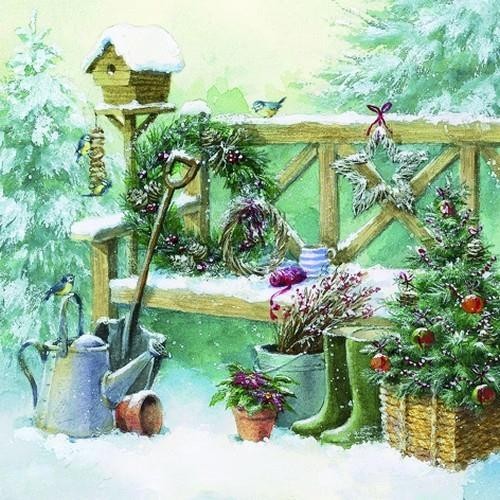 20 Servietten Winter Gardening – Gartenarbeit im Winter 33x33cm