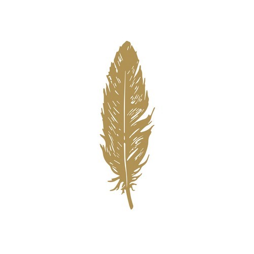 20 Servietten Pure Feather - Goldene Feder 33x33cm