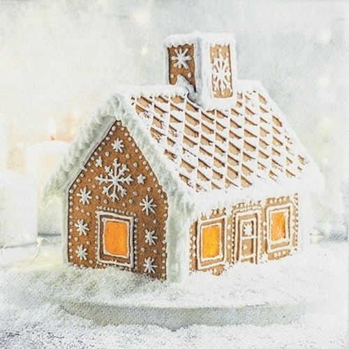 20 Servietten Gingerbread House - Lebkuchenhaus 33x33cm