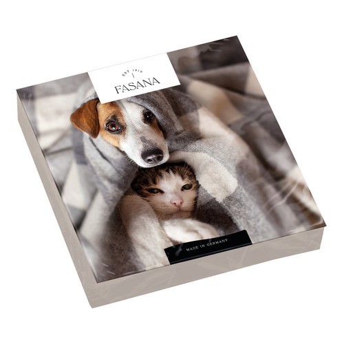 20 Napkins Two Friends - Cat and dog cuddle 33x33cm