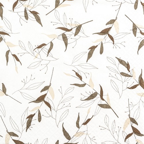20 Napkins Linn - Delicate and elegant leaves 33x33cm