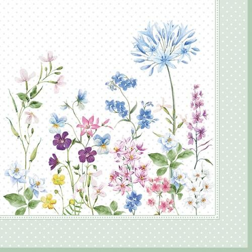20 Floraison napkins - flower meadow in great variety 33x33cm
