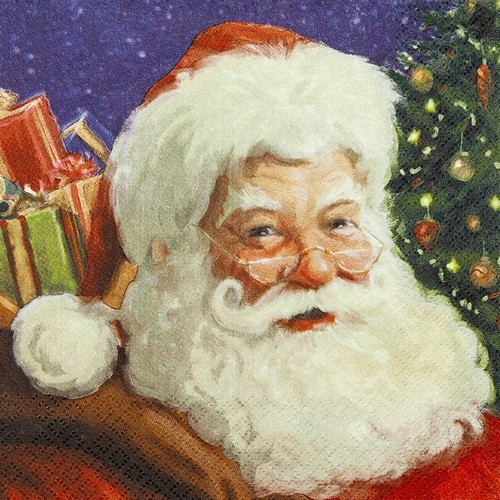 20 Servietten Friendly Santa - Freundlicher Weihnachtsmann 33x33cm
