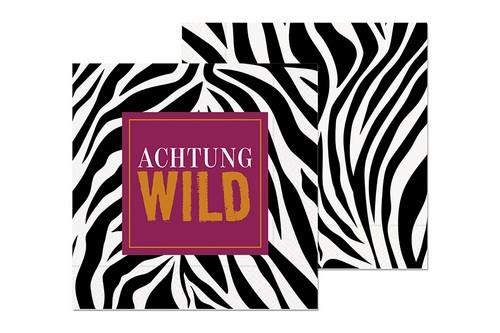 20 Servietten Achtung - Wild auf Zebrastreifen 33x33cm