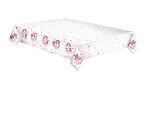 Tischdecke aus Papier Pink Heart Unicorn - Liebevolles Einhorn 120x180cm