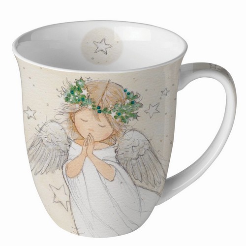 Tasse aus Porzellan Praying Angel - Sanfter Engel im Gebet 0,4L, Höhe 10,5cm