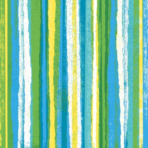 20 Servietten Summer Stripes - Sommerliche Streifen blau-grün 33x33cm