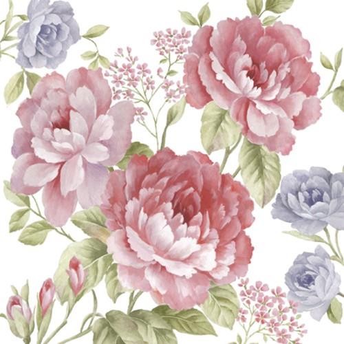 20 Servietten Julietta - Rosenwelt lila/rosa 33x33cm