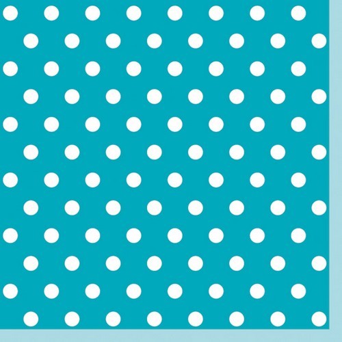 20 Servietten Blue Dots II - Mittlere Punkte blau 33x33cm