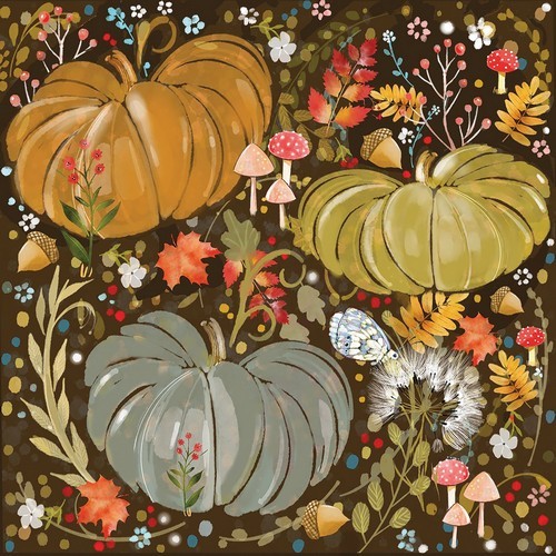 20 Servietten Pumpkin Aurelia - Moderne Herbstelemente 33x33cm