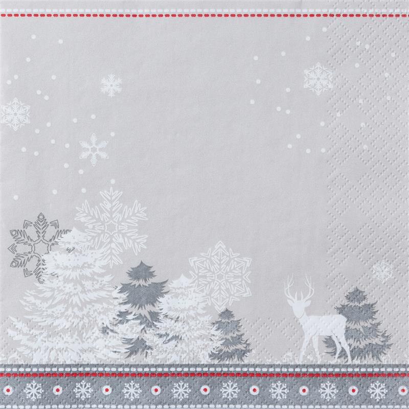 20 Servietten Weihnachten Winter Zapfen Natur grün Christmas 33x33 cm