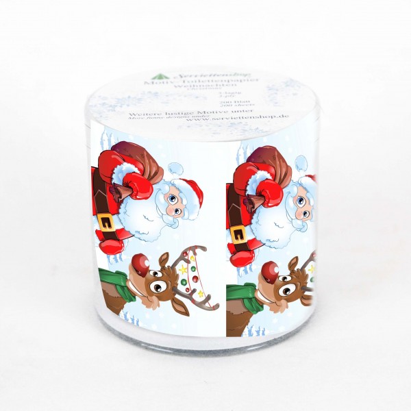 Toilettenpapier Rolle Rudi for Christmas - Rentier in Weihnachtsstimmung