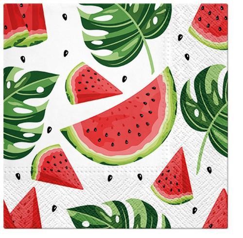 20 Servietten Tasty Watermelons – Frische Melonenstücke 33x33cm
