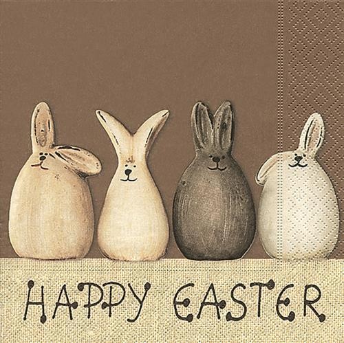 20 Servietten Happy Easter bunnies - Happy Easter Hasen 33x33cm