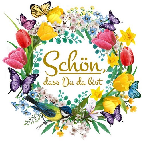 20 Servietten Schön in Spring Wreath - Schön im Frühlingskranz 33x33cm