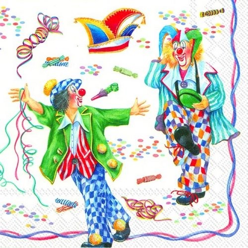 20 Servietten Costume Party - Clowns in Partystimmung 33x33cm